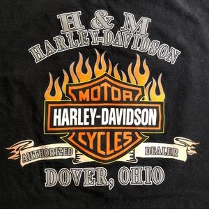 Vintage Harley Davidson Flames Plate Tee size Medium